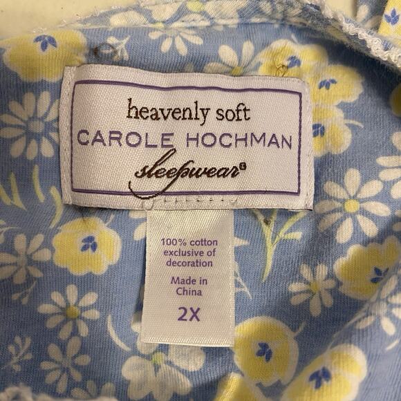 Carole Hochman Meadow Floral 100% Cotton Sleepwear Nightgown HouseDress 2X Soft - Picture 6 of 6